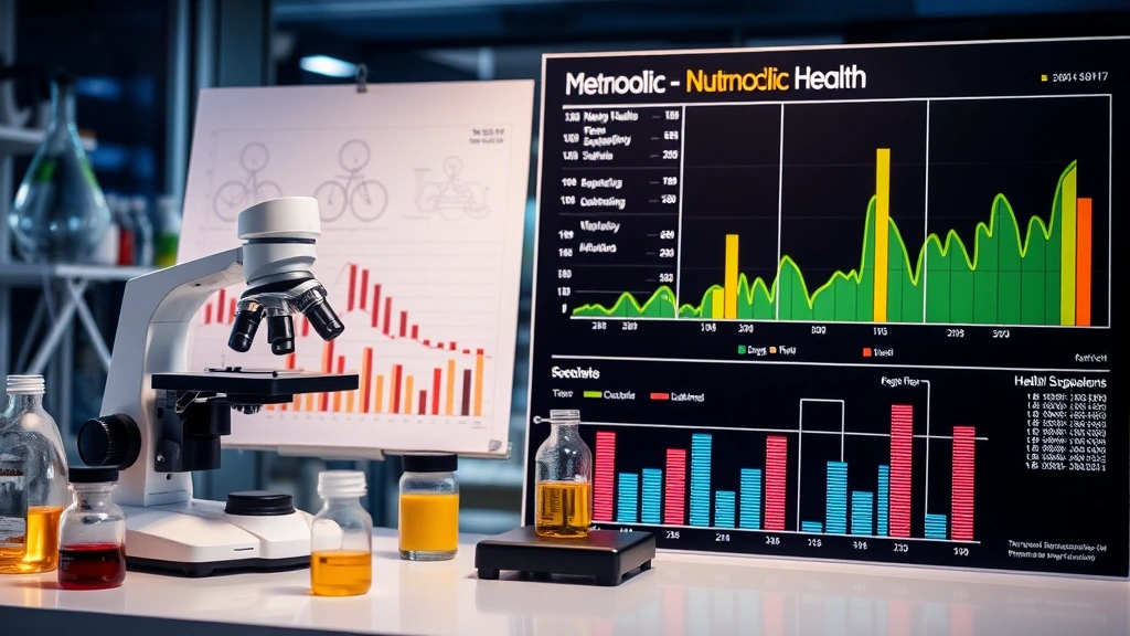 Modern laboratory setting with microscope and metabolic health charts, representing scientific research and clinical evidence for nutritional supplementation and weight management