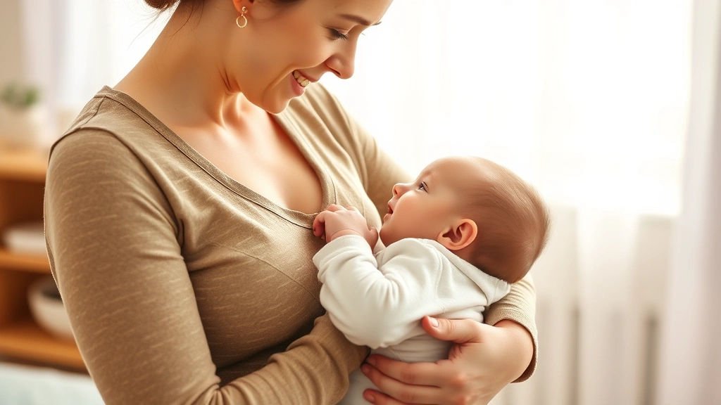 Mother holding infant during daytime feeding, showing proper positioning and bonding, gentle natural light, warm and supportive atmosphere, photorealistic