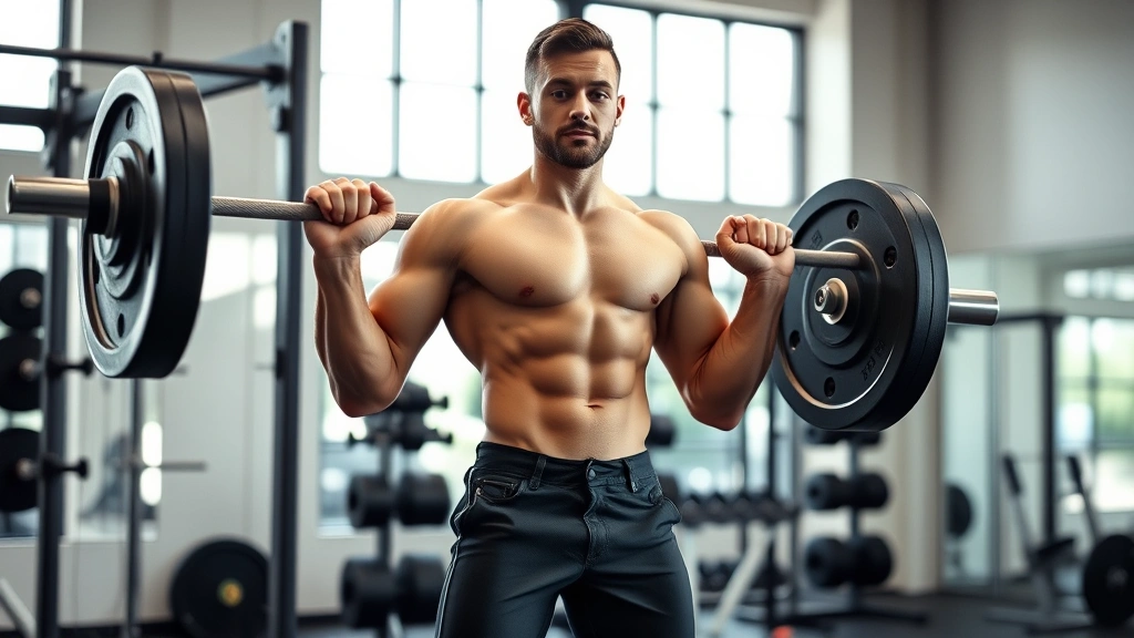 Fit person performing deadlift exercise in well-equipped gym, proper form with barbell, focused expression, professional gym setting with natural lighting